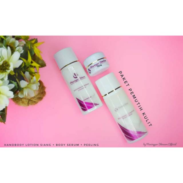 Paket pemutih badan hb lotion, body serum, peeling