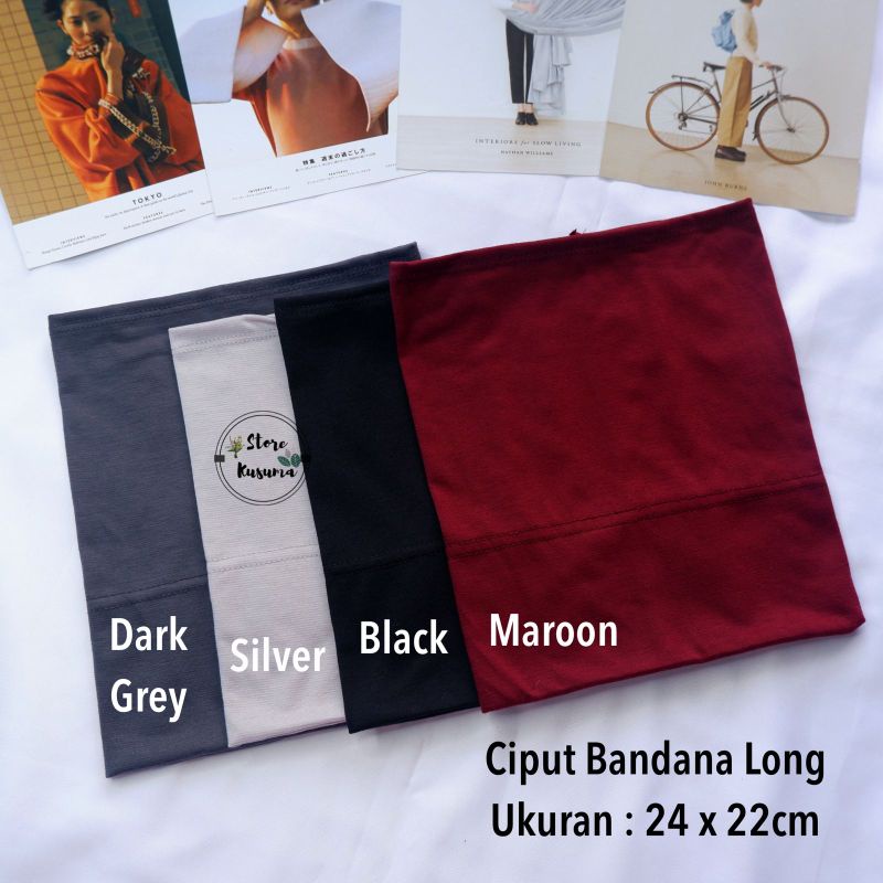 bandana inner hijab 2 warna - ciput 2 warna  bahan kaos tanpa karet