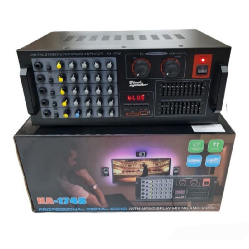 Power Mixer 5 Channel Blackspider KA-1748 Equalizer Bluetooth USB