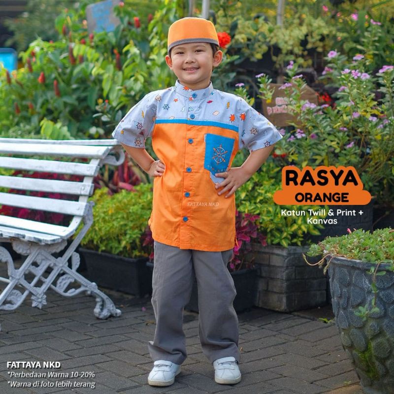 Setelan Baju Koko Anak Rasya Branded Fattaya