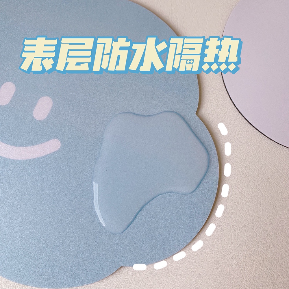 Japanese Style Blue/white Cloud Shape PVC Non Slip Waterproof Mousepad Creative Coaster for Friend Gift