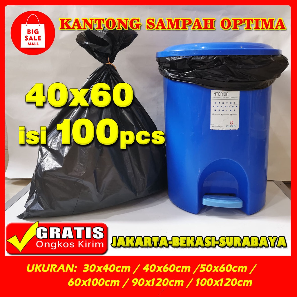 Kantong Plastik Sampah 40x60cm isi100pcs Plastik Packing Online shop Grabage Bag Trash Bag Extra Kualitas Export Grosir