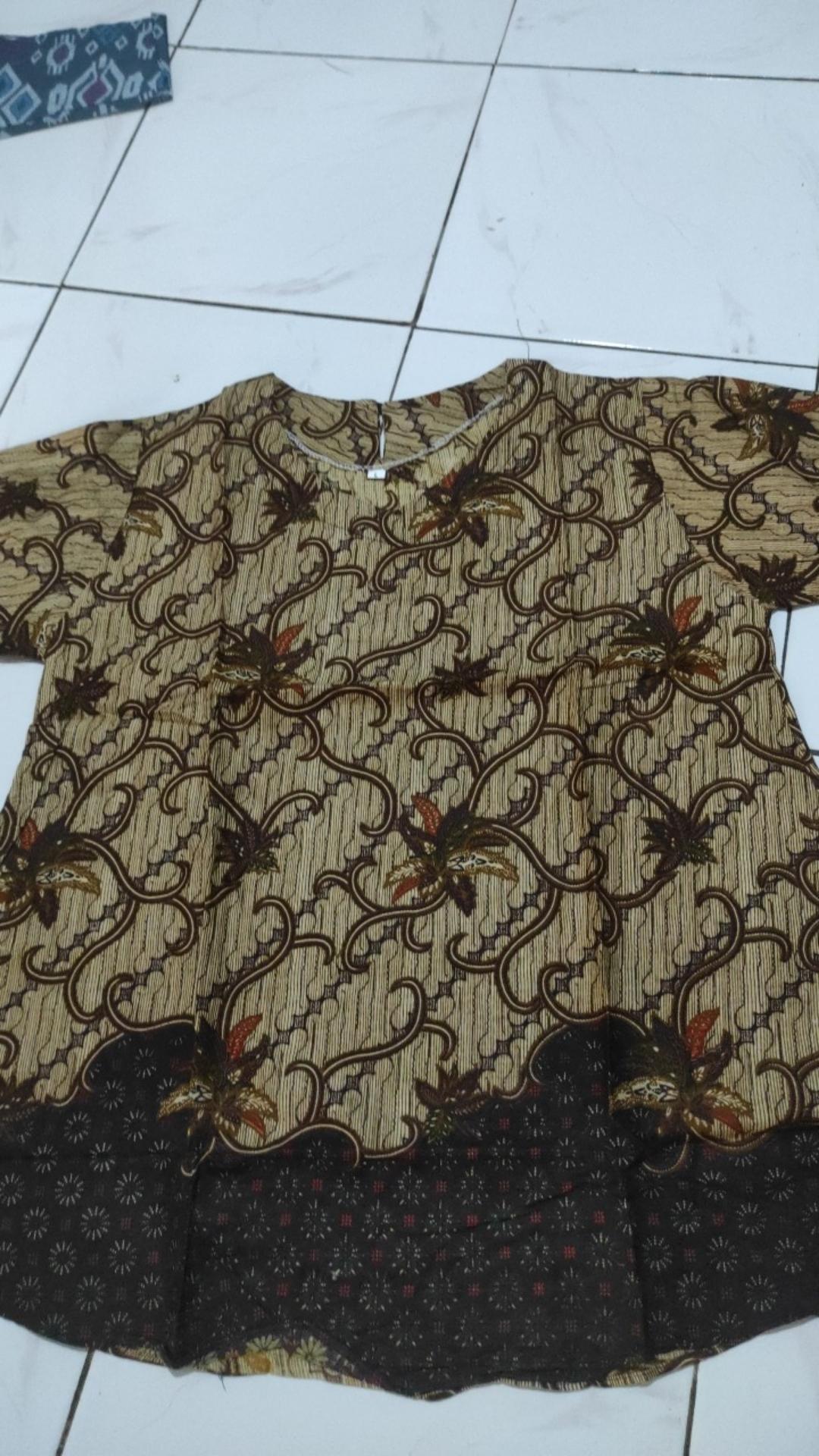 Cod - Tey-17 Batik Wanita Asj Sa Hrb026 Kenongo Kemeja Tosca Pendek