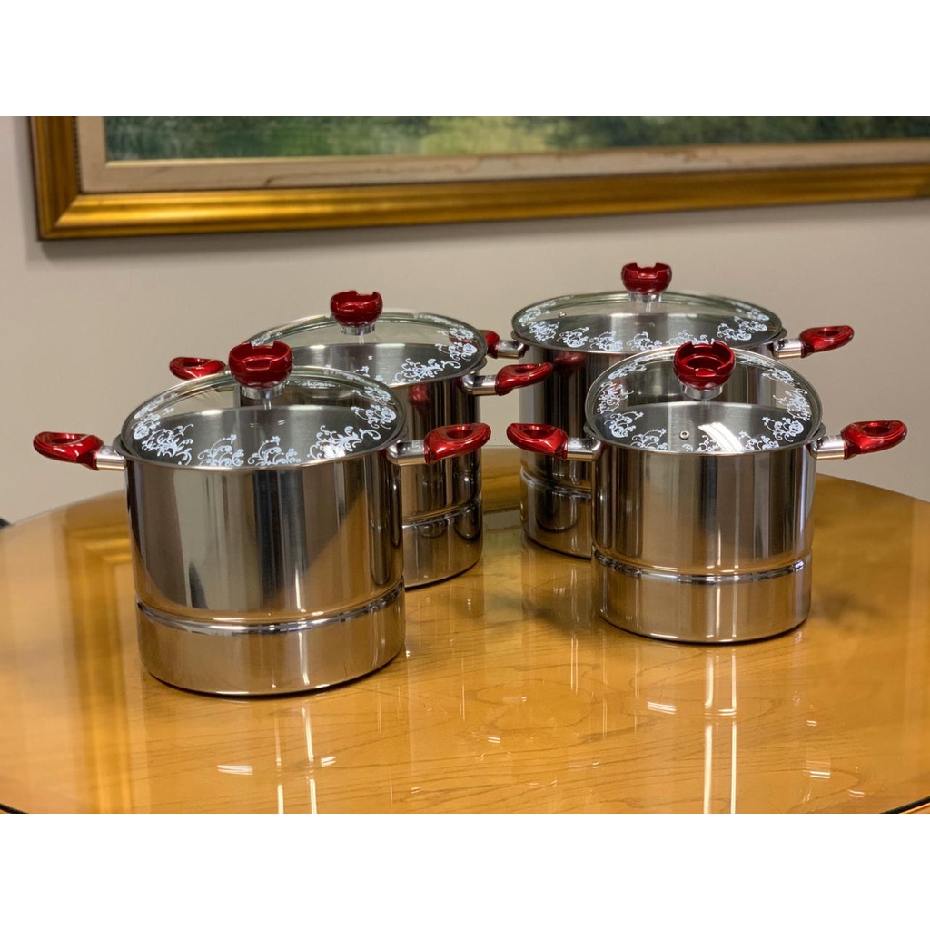 Supra Stock pot 4in1 tutup kaca / Panci Steamer Set