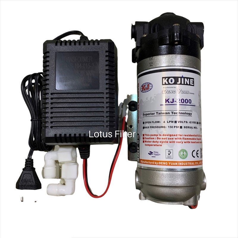 Pompa RO KoJine 48v + Adaptor 3A / Mesin Pompa Booster RO 48v Ko Jine KJ 2000 Taiwan