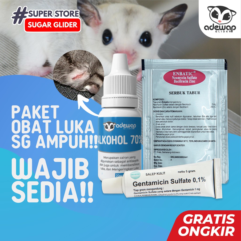 ADEWAP GLIDER Paket Hemat Obat Terluka Hewan Sugar Glider