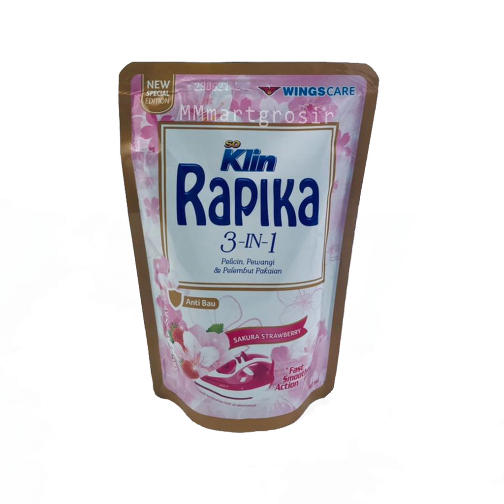 Rapika / so klin / pelicin pakaian / sakura Stawberry / 400 ml / 3in1