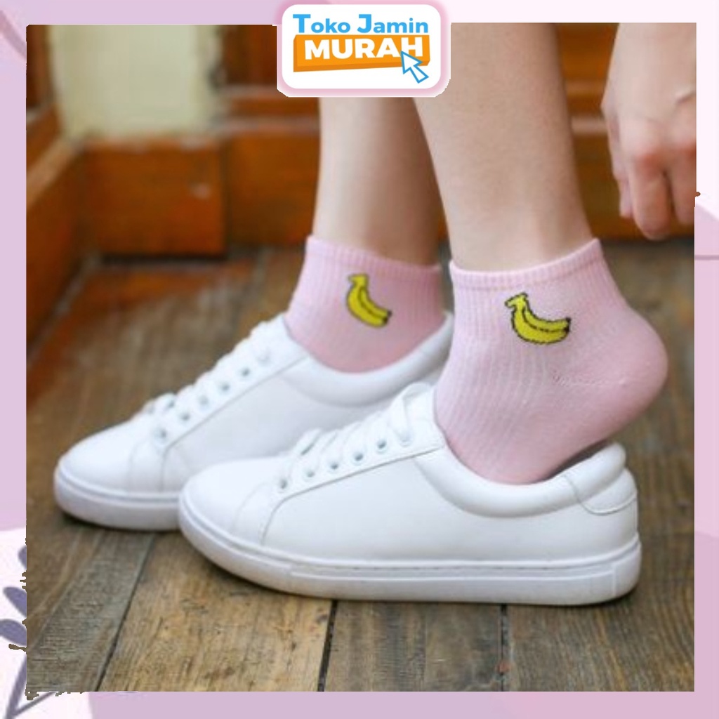 TJM KK222 Kaos Kaki Motif Buah Cute Kaos kaki Pendek Socks Fruit Fashion Wanita Korea Import