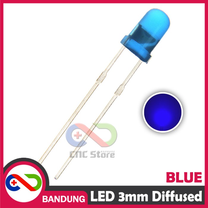 10PCS LED 3MM F3 SUPER BRIGHT BLUE BIRU DIFFUSED