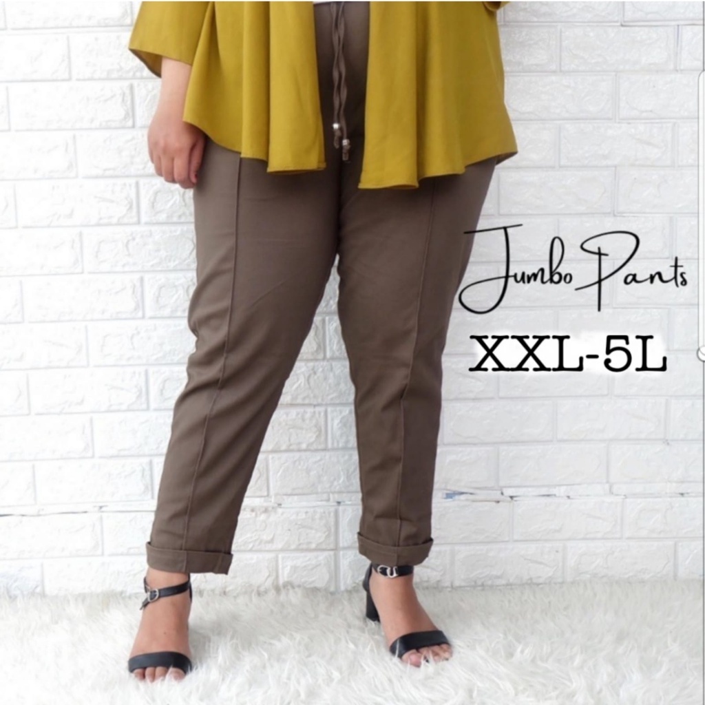 NEW HOT SALE Celana Kerja Wanita Pinggang Karet Kasual Baggy Pant Street Jumbo XXL, 5L Celana Wanita