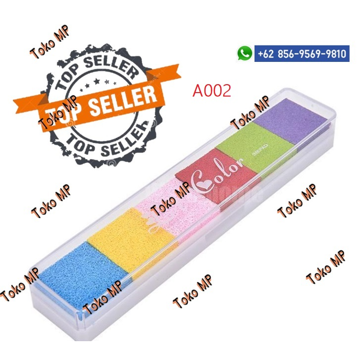 

6Color Ink Pad Inkpad Rubber Stamp Finger Print DIY Craft - Ungu