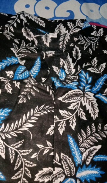 Promo Batik Couple Keluarga Sarimbit Sania Ruffle Batik Ori Ndoro Jowi Motif Blarak Biru