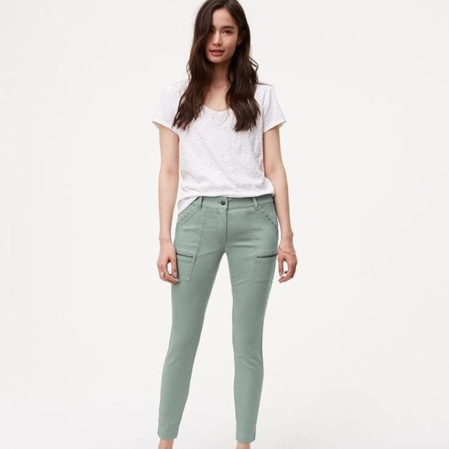 LOFT Tall Skinny Utility Zip Pants in Marisa - Green LOFT1910-D3