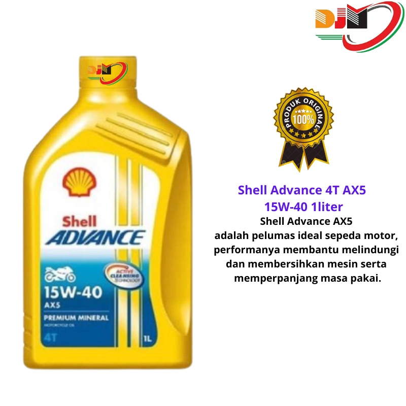 Oil Shell Advance AX5 4T Oil 15W40 1L Original