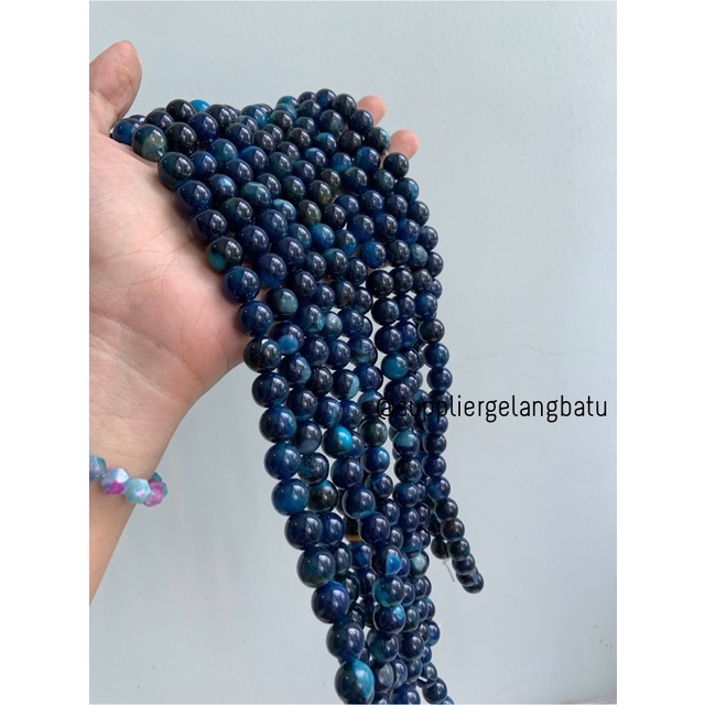 batu dyed carnelian biru batu perhiasan fashion 12mm beads elyecraft bahan kalung gelang anting strap mask kerajinan tangan craft citayam fashion week etink vintage elegan bali manik crystal perhiasan