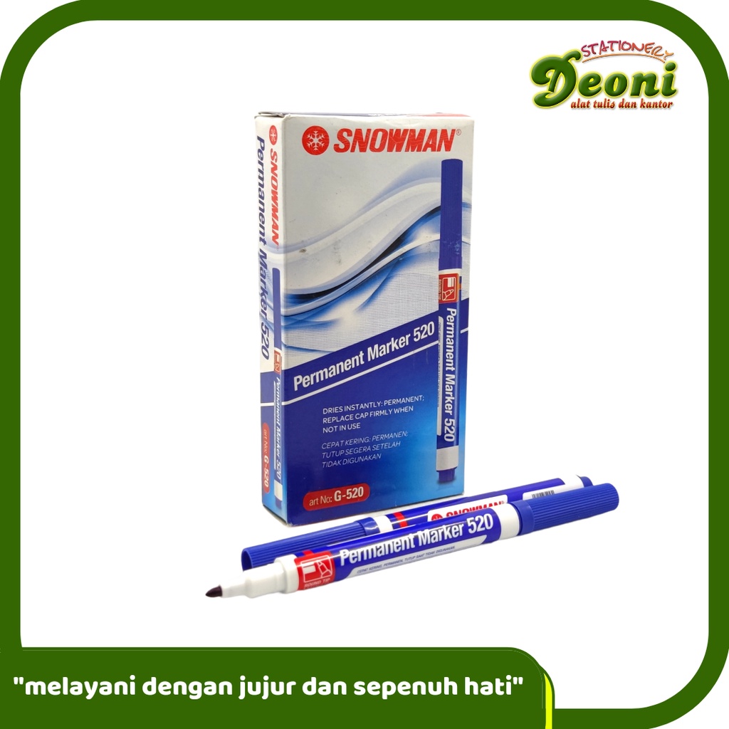 

SNOWMAN Permanent Marker 520 Spidol Biru