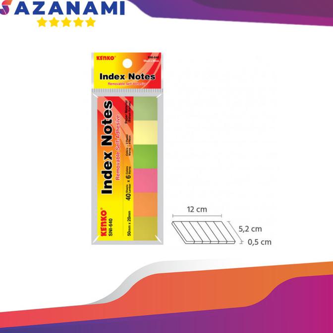 

INDEX NOTES KENKO 50MM X 20MM POST IT STICKY NOTE PEMBATAS SNI 640