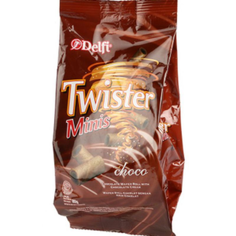 

Delfi Twister Minis Wafer Roll 70gr / Cokelat / Black Vanilla