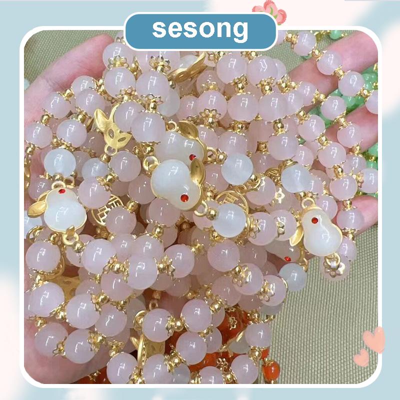 Gelang Giok Furui Desain Kelinci Gaya China retro Serbaguna Untuk Wanita SS