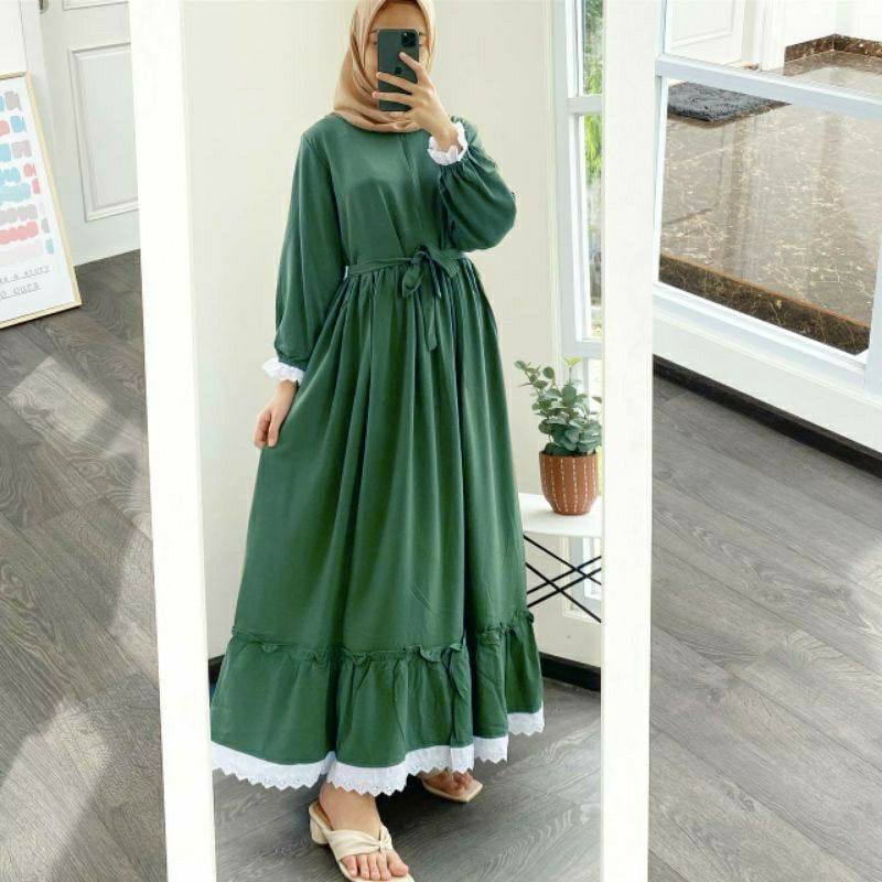 GAMIS NIDIA FULL KANCING BUSUI BUMIL DRESS MOSCREPE gamis terbaru gamis modern gamis terbaru 2021-SGN JOTOL