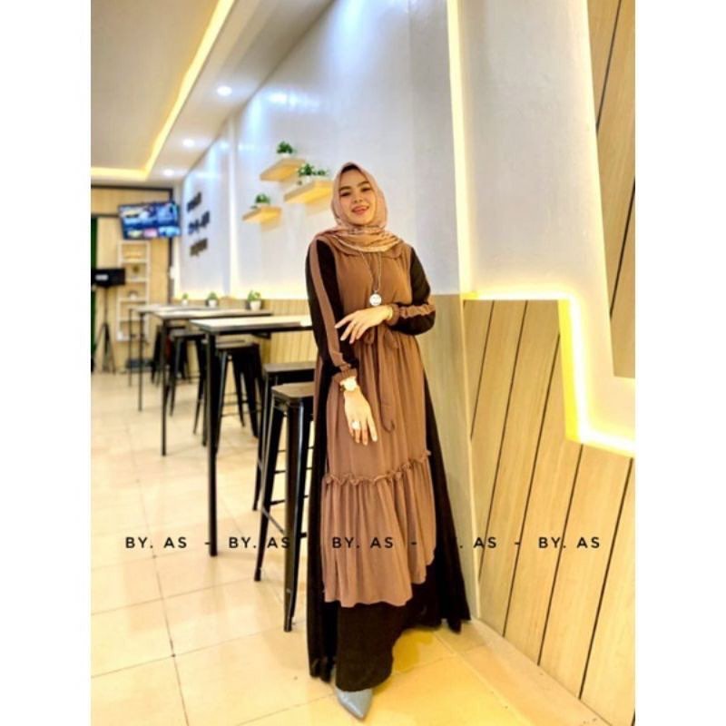Diskon// Melayu maxy Bahan Ceruty Babydoll Gamis Wanita Terbaru Baju Muslim Kekinian Viral Dres Maxi