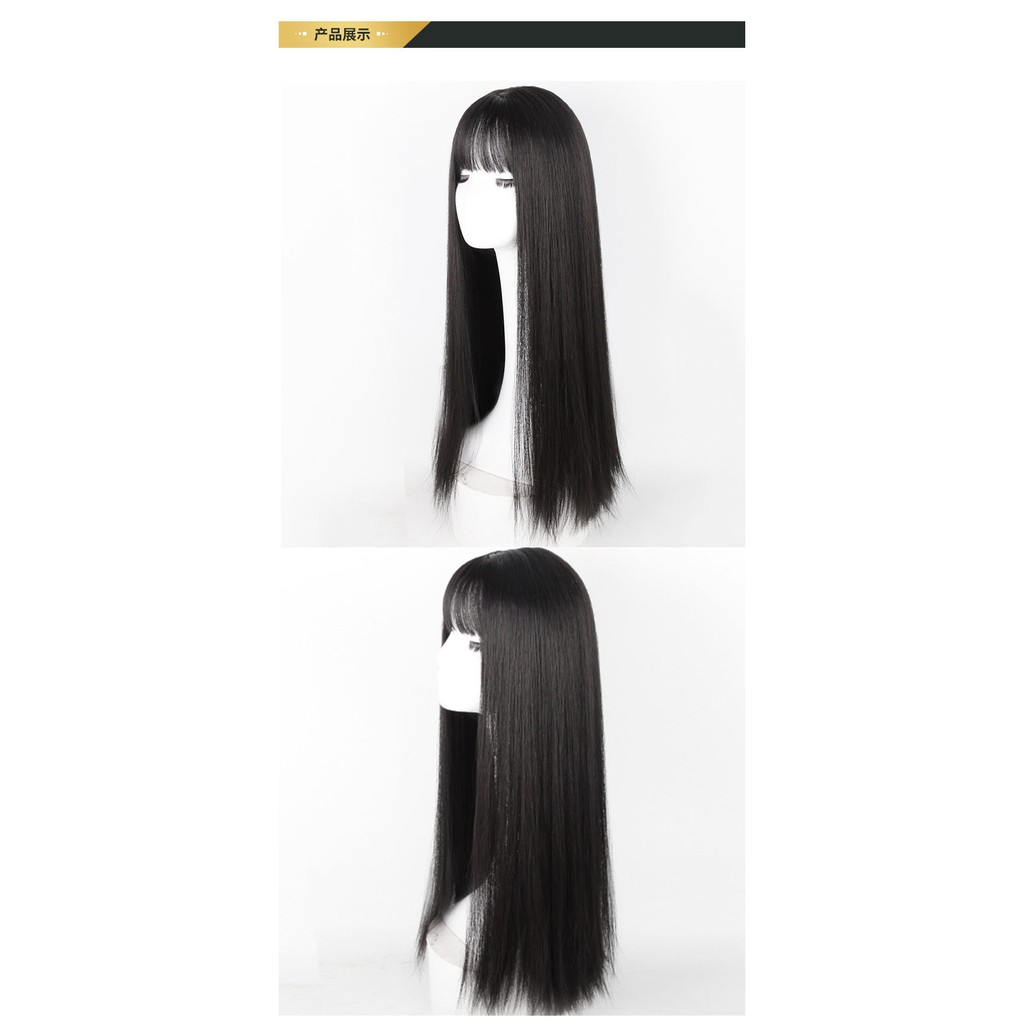 WDA-10 wig daily lolita rambut palsu panjang straight lurus poni bob