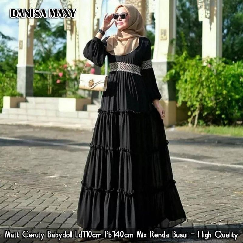 Gamis Ceruty Babydoll Danisa Maxy Dress Gamis Kekinian 2022 Gamis Renda Mewah Gamis Busui