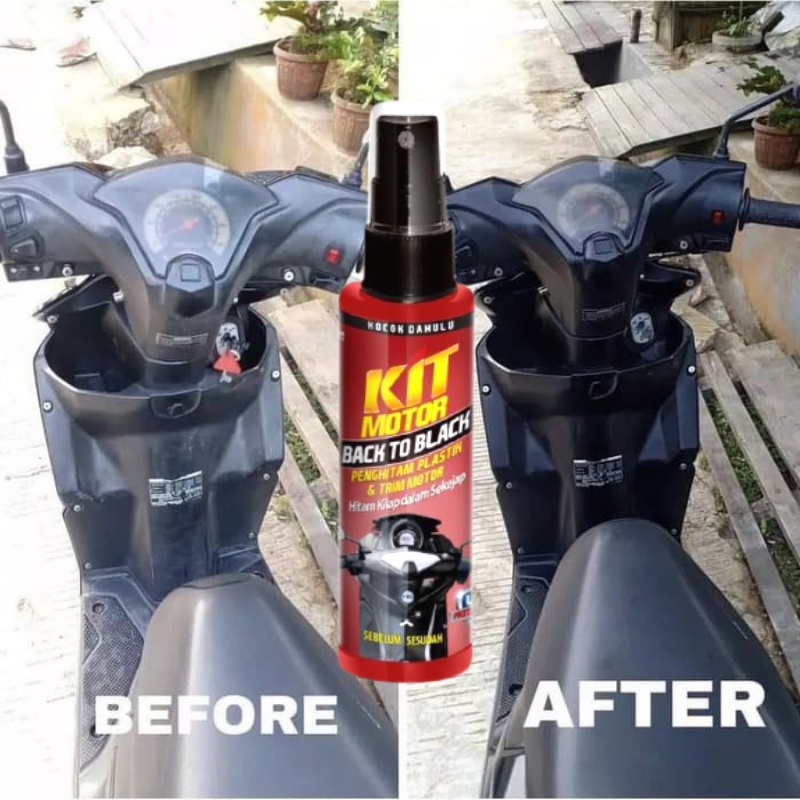 KIT PENGHITAM MOTOR Kit Motor Back to Black Trim Restorer 115 ml Penghitam Plastik &amp; Trim Motor