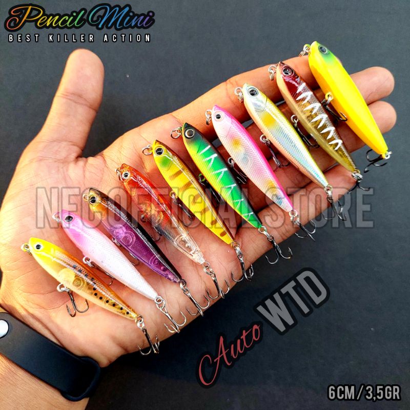 Lure Mini Pencil floating 6 cm 3,5 gram WTD Auto Geol BEST KILLER ACTION replika ZEREK