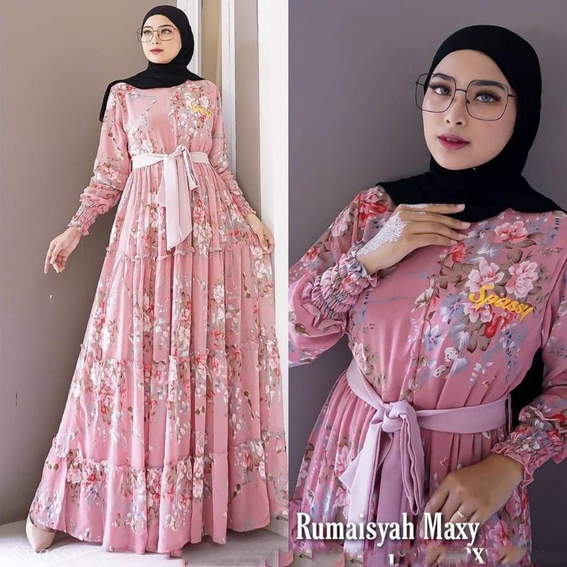 GAMIS MONALISA KLOK TERBARU MAYUNG JUMBO MOTIF BUNGA BANGKOK PREMIUM