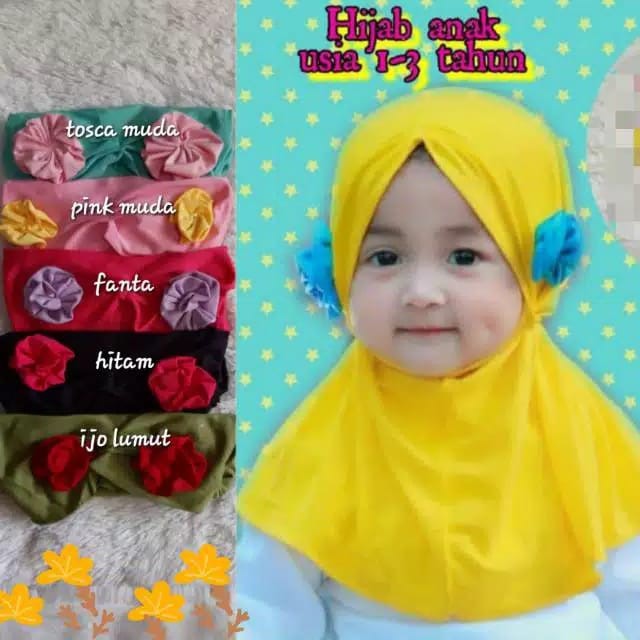 jilbab / anak / bayi / hijab /allsize 0-3 tahun/ SISI MARYAM 2 MAWAR / STOK