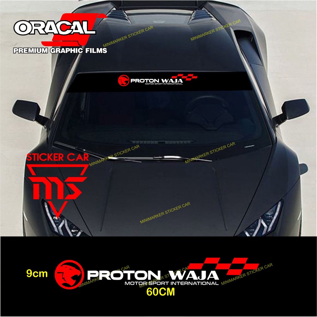 sticker mobil proton waja sticker cutting proton waja windshield promo