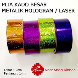 C246 Pita Kado Besar Metalik Hologram Laser Jepang 