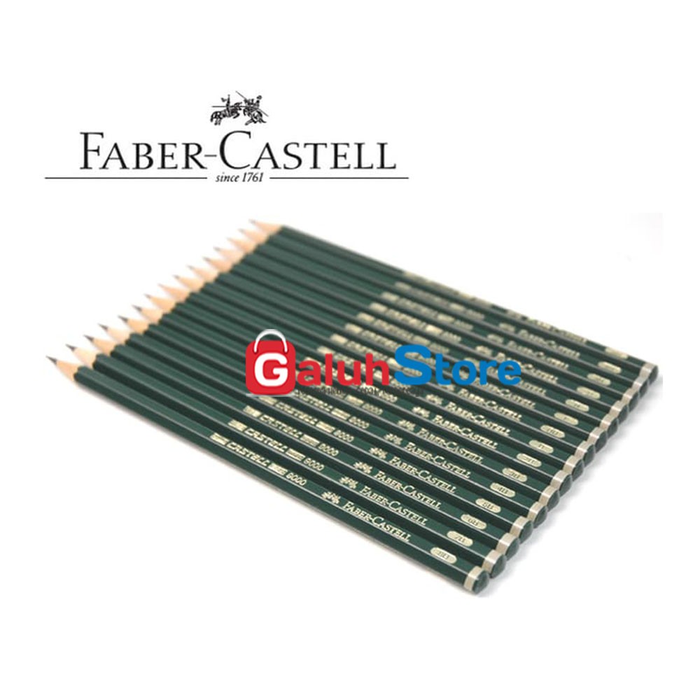 

Faber Castell Pensil B, 2B, 3B, 4B, 5B, 6B, 7B, 8B, H, HB, 2H, 3H, 4H, 5H, F