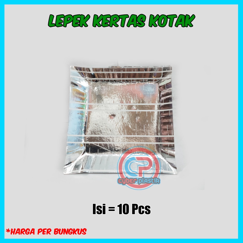 Lepek Kertas Kotak | Lepek Kue Ultah Kotak | Piring Kue Kertas Isi 10 Pcs