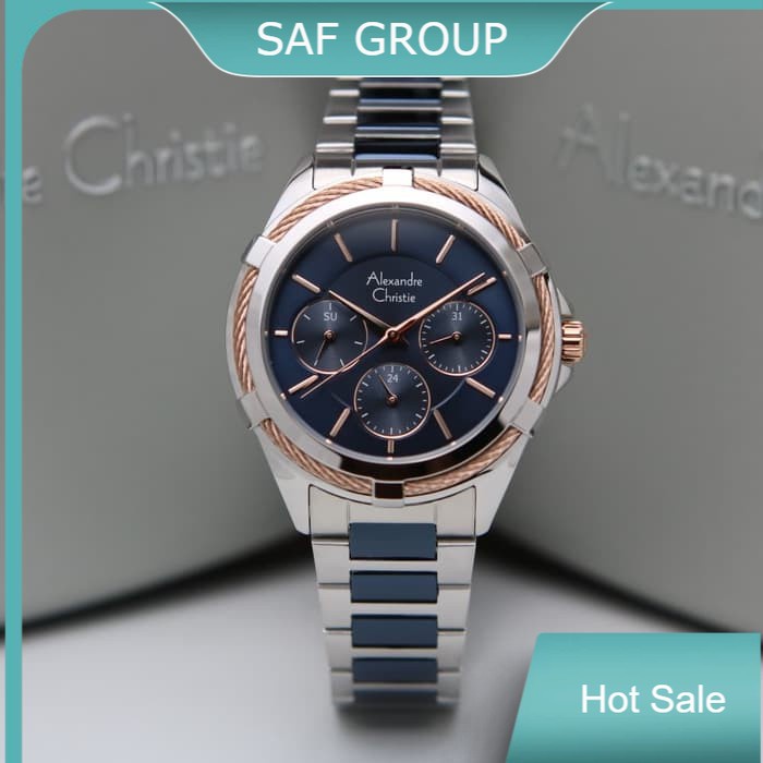 JAM TANGAN WANITA ALEXANDRE CHRISTIE AC 2841 / AC2841 SILVER BLUE ORIGINAL by plp