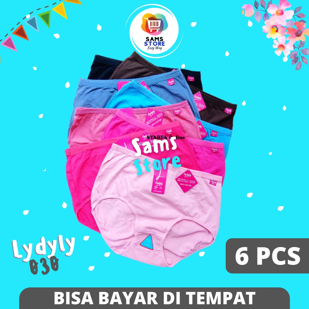 6 Pcs Celana Dalam Wanita CD Lydyly LD 030 Big Size Maxi Jumbo  Grosir / Pakaian Dalam Lidyly Wanita