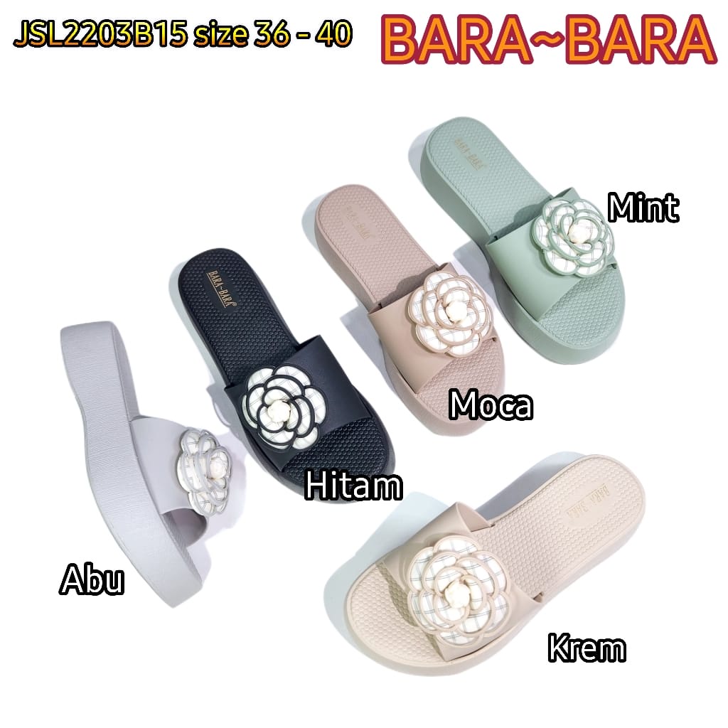 BARA BARA ORIGINAL jelly sandal karet wanita selop murah import barabara cewek JSL2203B15