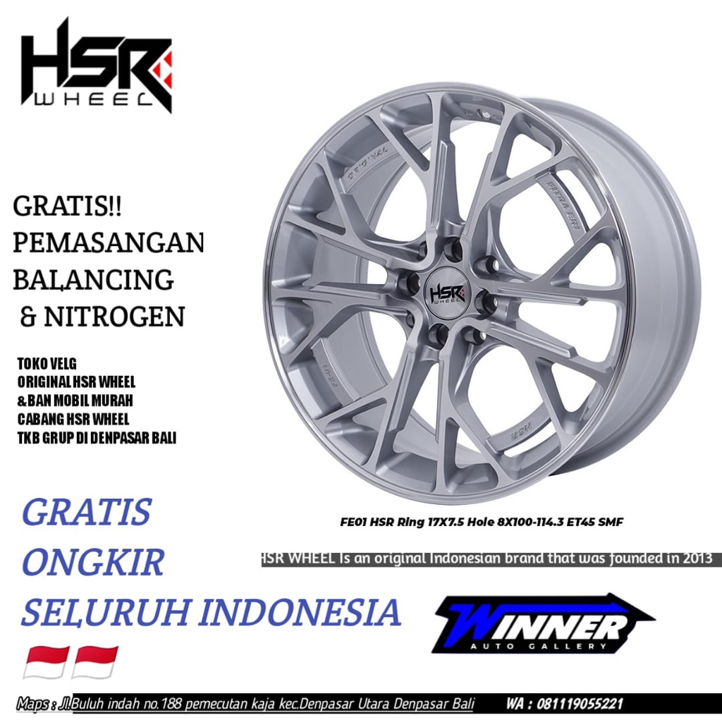 Velg Racing HSR Wheel Ring 17 Velg Mobil Swift Mobilio Sirion  - Toko Velg HSR Bali