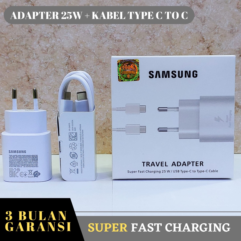 Super Fast Charging Samsung Galaxy A52/A72/ A73/A53/ S21/S22 /NOTE 10/ NOTE 20 ULTRA  25Watt Original 100% A