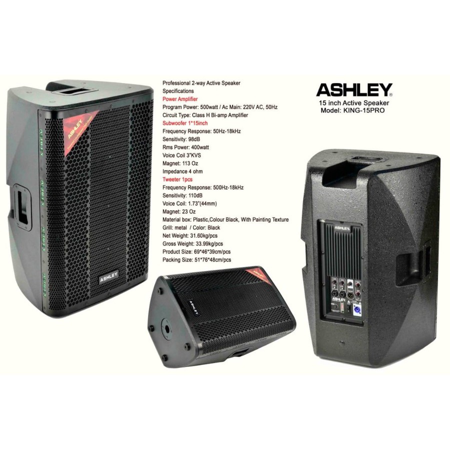 Speaker Aktif / Active ashley king 15pro king 15 pro original