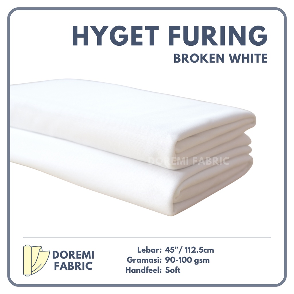 (METERAN) Kain DOREMI FURING HYGET Premium - Broken White