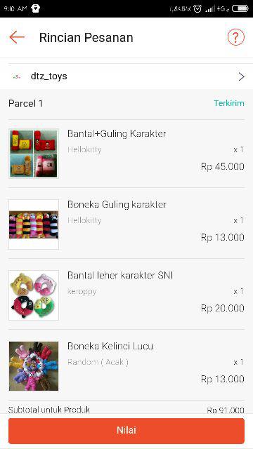 Boneka Guling Karakter