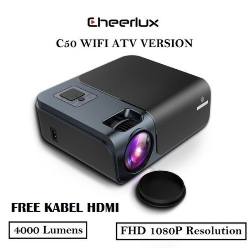 PROJECTOR CHEERLUX C50 WIFI TV TUNER FULL HD 4000 1080P FREE HDMI CABLE