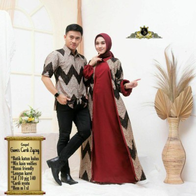 Aska Couple, Batik Couple Pasangan //batik Sarimbit Motif Zig Zag Terbaru