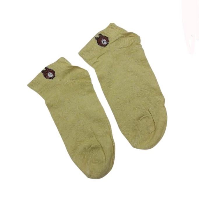 TOMSTORE.ID R109 Kaos Kaki Fashion Unisex Motif Beruang Coklat Wanita Pria Murah Import COD-BERUANG CREAM