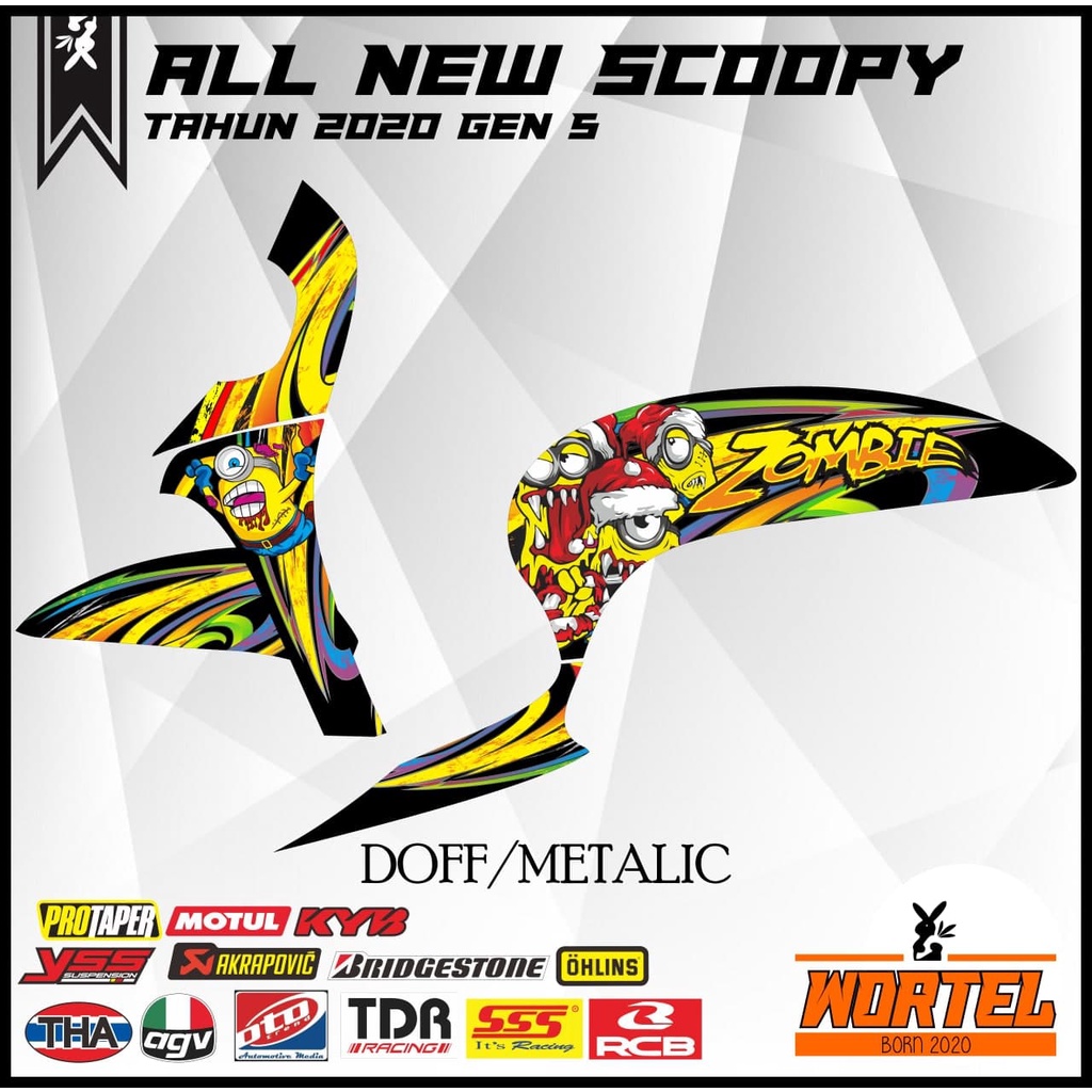 Striping Scoopy 2021-Sticker Lis Decal Motor All New Scoopy 2021 Minion