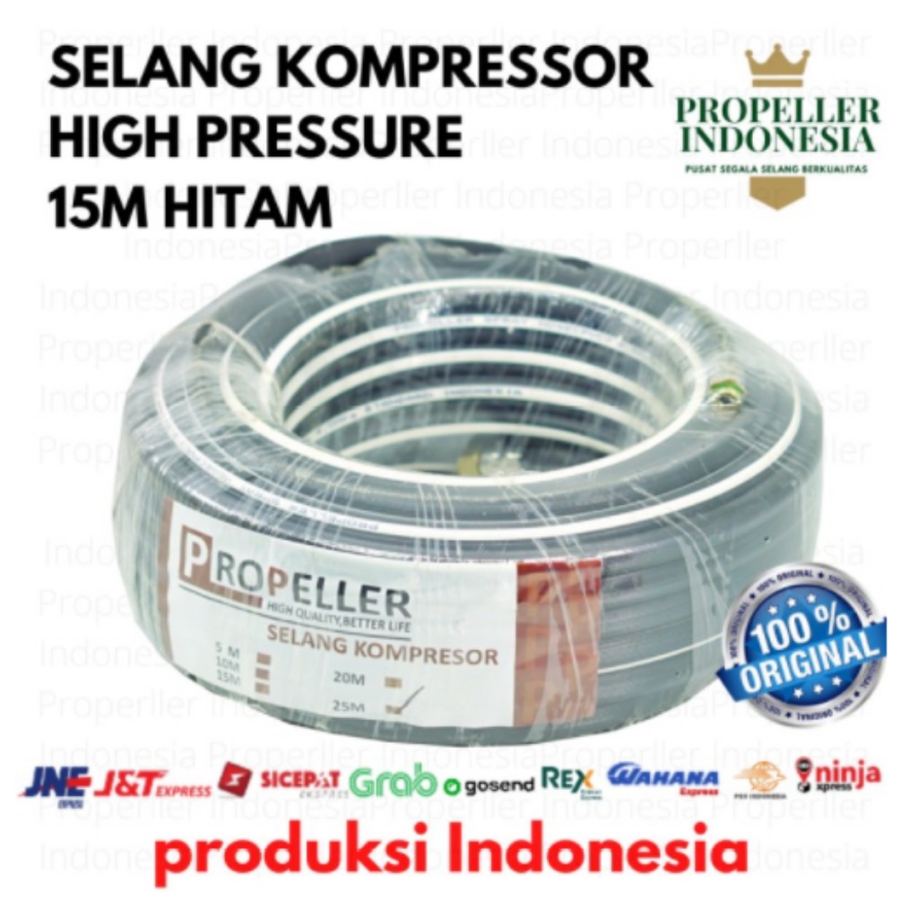 Selang Paket Kompresor Hitam 15M Hose Selang Kompresor Angin Selang Kompresor Angin