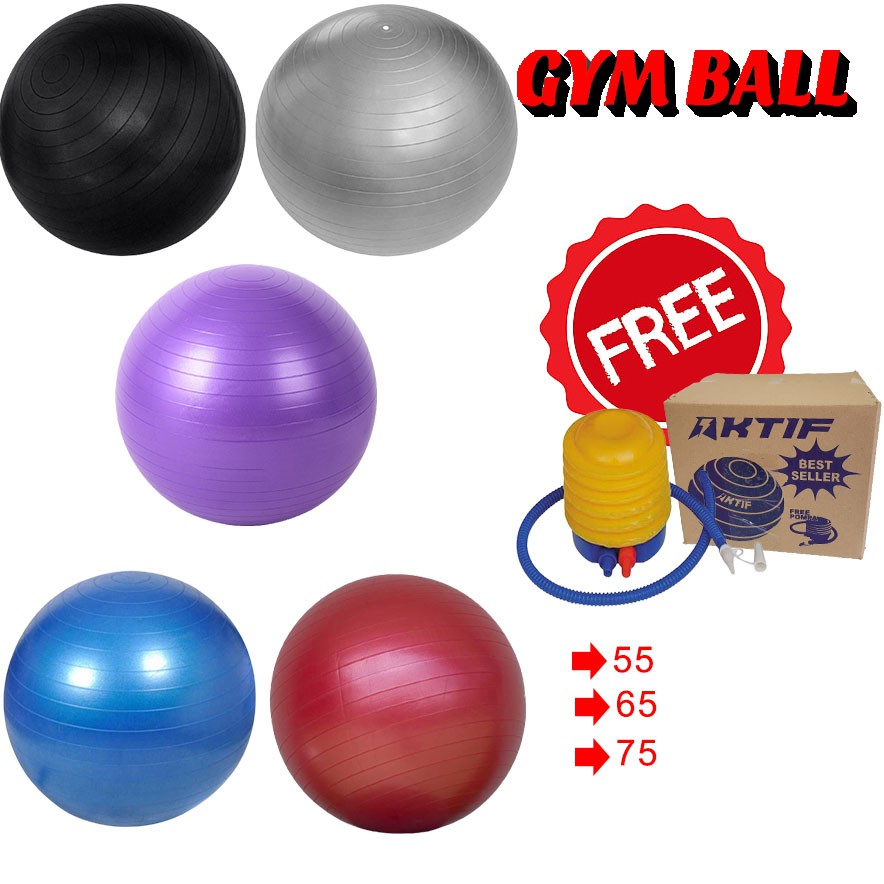 Gym ball Aktif Ibu Hamil / Bola Gym / Gymball / Bola yoga fitness Ukuran 75cm Bonus Pompa (69RB)Besar