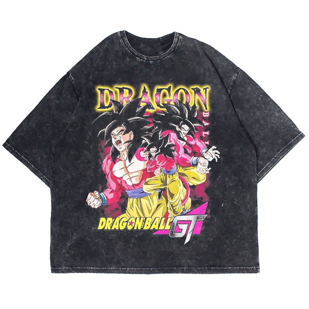 KAOS OVERSIZE DRAGON BALL GT WASHING VINTAGE TEE ( WASHING T-SHIRT )